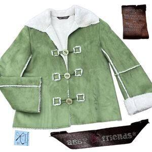 Abby and Friends Faux Shearling Floppy Collar Jacket Sz M